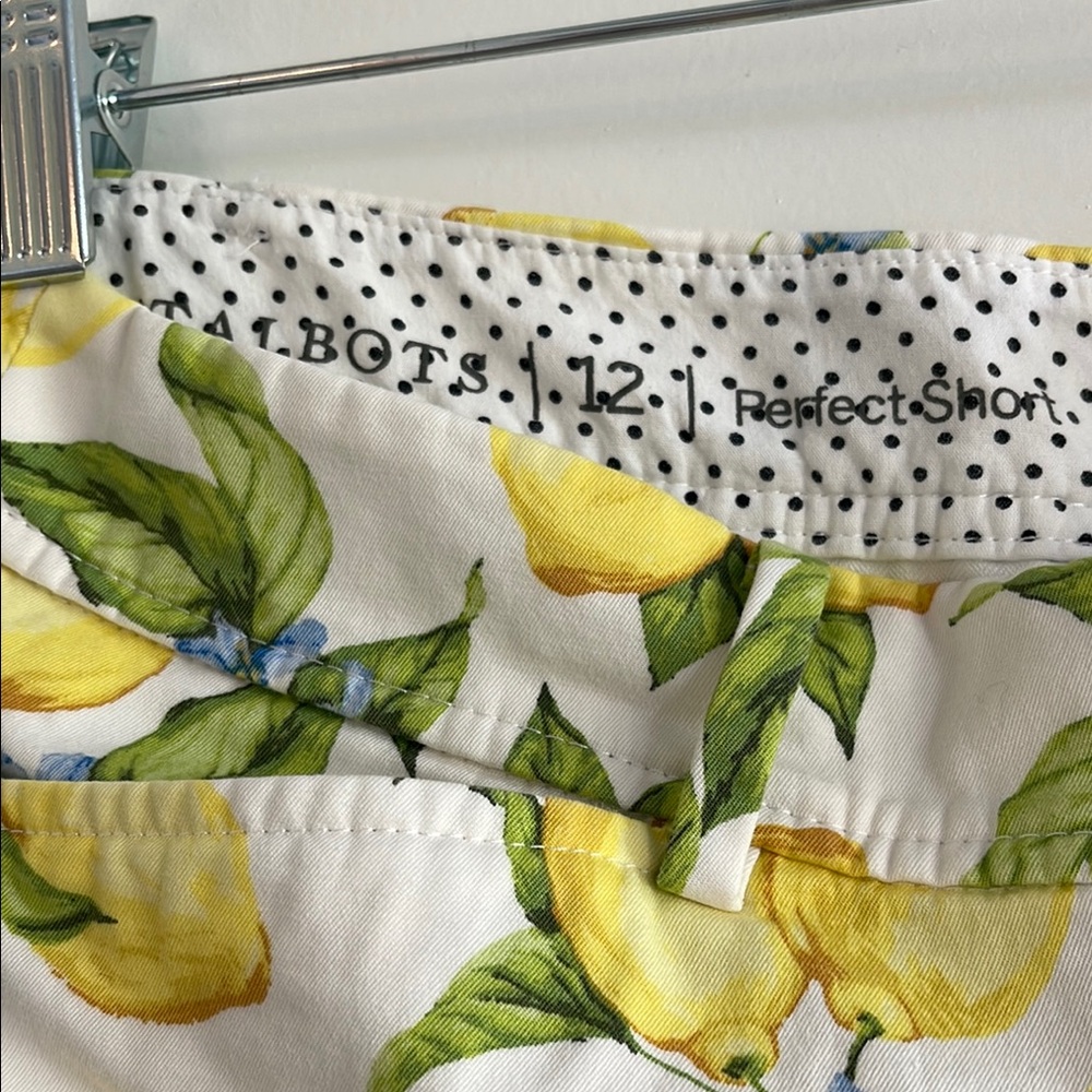 Talbots Yellow and White Bermuda Shorts Vibrant Lemon Print - Picture 3 of 3